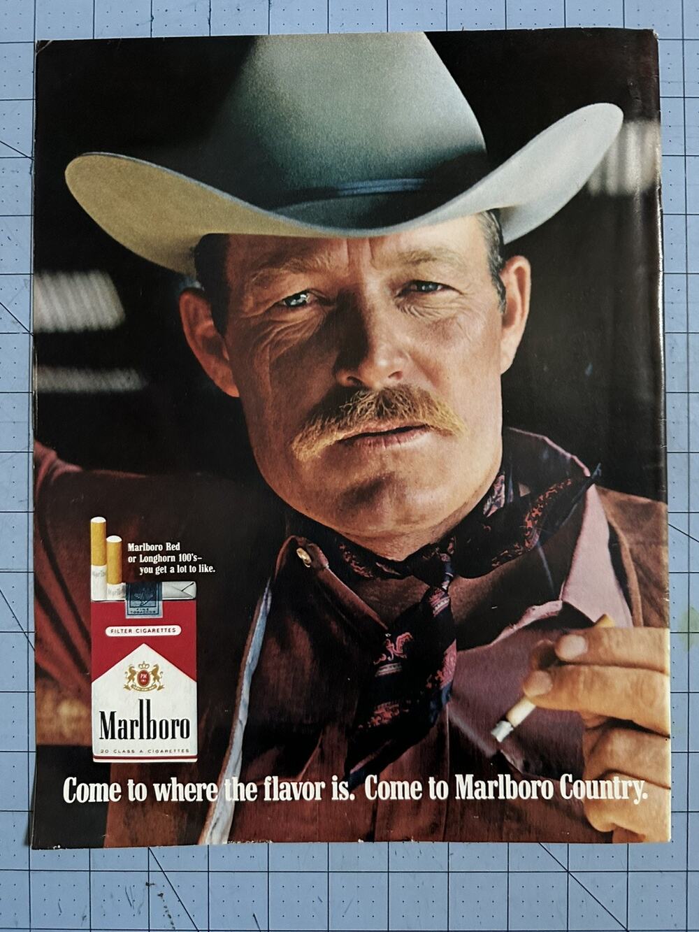 Cowboy Smoking Marlboro Country Vintage 1969 Magazine Print Ad